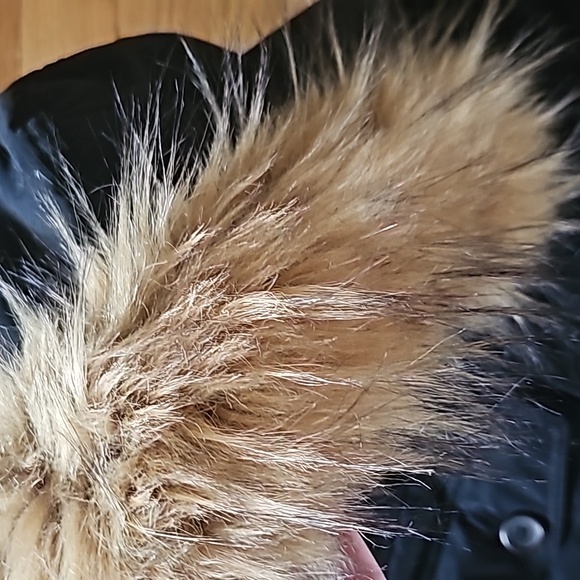 Tommy Hilfiger Black Winter Coat Faux Fur Trim Hood Women's Size Small - Picture 10 of 16